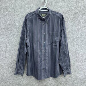 Eddie Bauer Men's Long Sleeve Button Down Shirt L Relax Fit Wrinkle Free, Cotton
